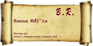 Bassa Róza névjegykártya